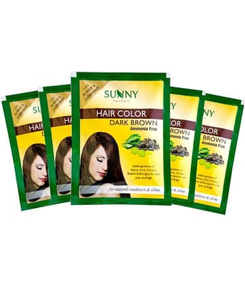 SUNNY HERBALS Permanent Hair Color Dark Brown 20 g Pack of 5