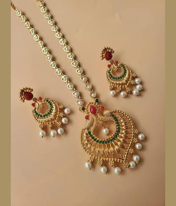 ROFARWORD Gold Brass Necklace Set ( Pack of 1 )