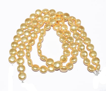 Natural Freshwater Coin Pearl Oysters Loose Beads for  Craft & Jewelry Making. BWFWPB-002-Per String Of Approx 36 Pcs / 10X6 MM