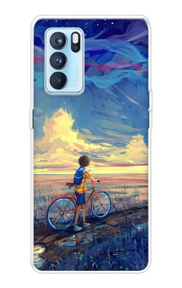 Riding Bicycle to Dreamland Soft Cover for Oppo Reno6 Pro