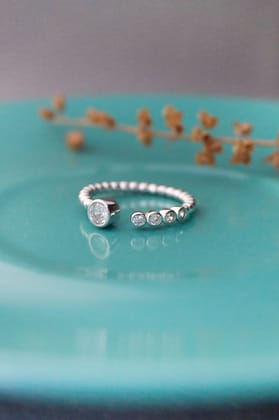 Sparkle Drops Sterling Silver Open Ring-US 5 = 15.6mm Diameter / Silver