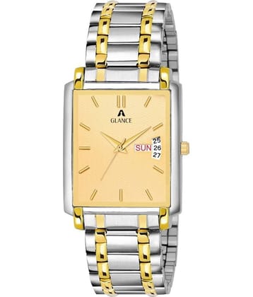 Aglance 1506bm02 Golden Dial Stainless Steel Analog Men's Watch