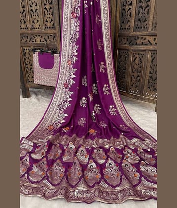 fab woven Kanjivaram Silk Woven Saree With Unstitched Blouse Piece ( Yellow )