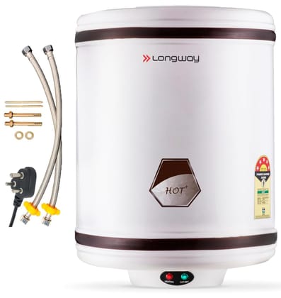 Longway Hotplus 25 ltr Automatic Storage Water Heater with Multiple Safety System & Anti-Rust Coating 5 Star Rated (Off White, 25 Ltr, Pack of 1) Longway Hotplus 25 ltr Automatic Storage Water Heater with Multiple Safety System & Anti-Rust Coating 5 Star
