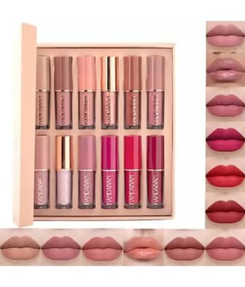 BLUSHIS Handaiyan Waterproof Multi Matte Long Wear Liquid Lipstick (Pack of 12)