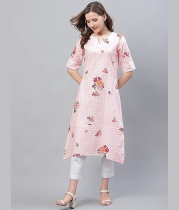 Vaamsi Cotton Printed A-line Women's Kurti - Off White ( Pack of 1 )