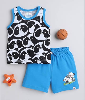 BUMZEE Pack of 1 Baby Boys Cotton T-Shirt & Shorts ( White & Yellow )