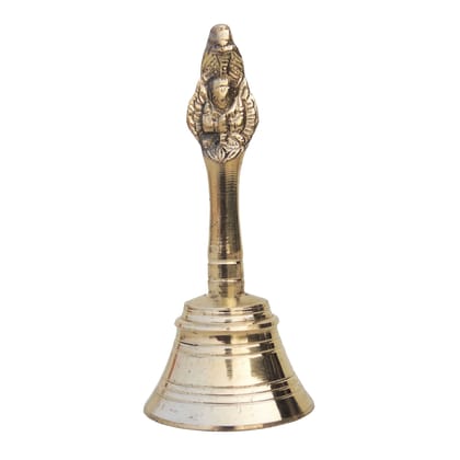 Brass Pooja Hand Bell, Garun Ghanti, Height : 4.5 Inch (FMAS676 C)