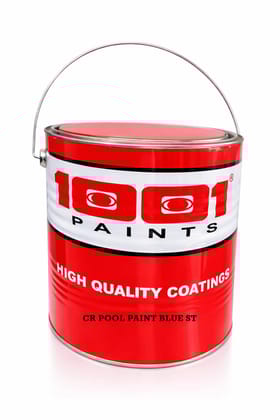 1001 Chlorinated Rubber Pool Paint  Blue | Chlorine-Resistant, UV-Protected, Long-Lasting Finish for Swimming Pools & Water Tanks | Smooth & Glossy Surface - 4 Ltr.