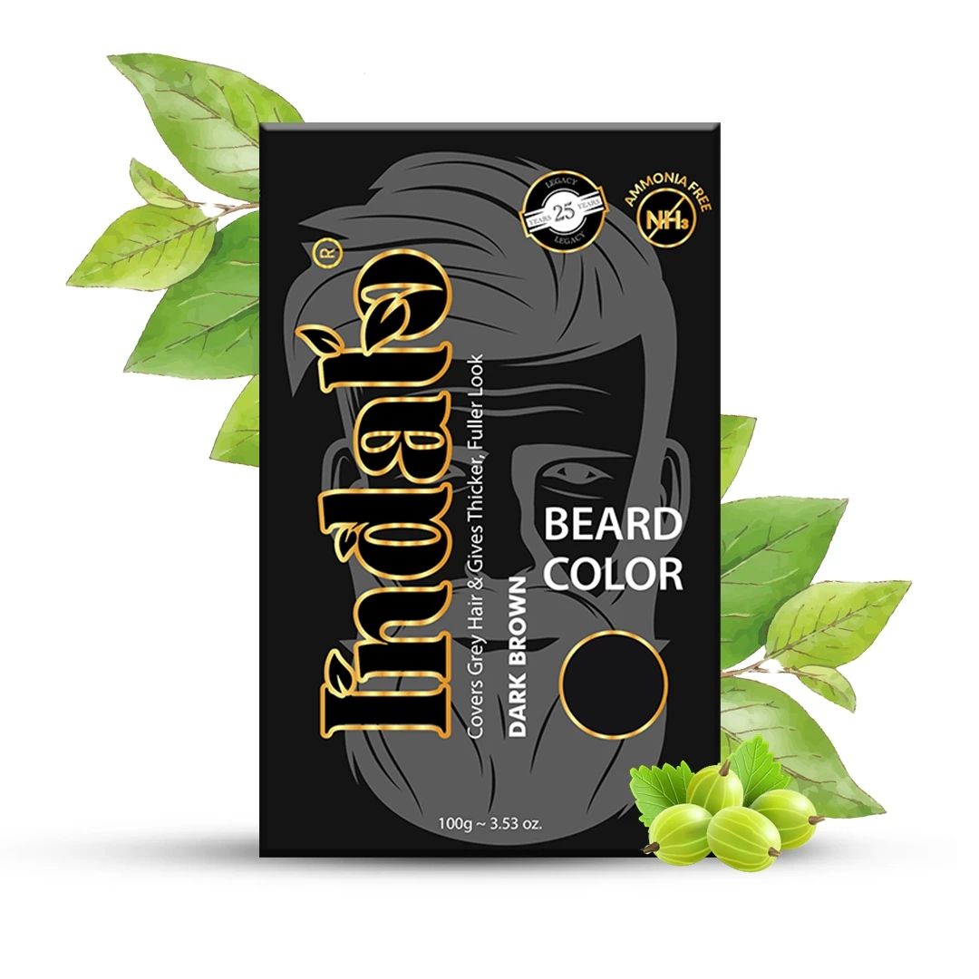 Indalo Beard Color | Long-Lasting, Ammonia Free with Natural Ingredients -100g , Dark Brown