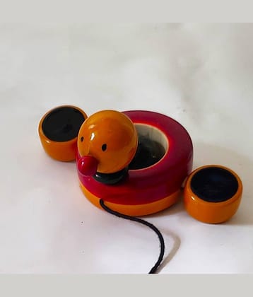 PETERS PENCE Wooden handmade Peddling duck - Self rotary - Eco friendly Toy Game for kids (Pull Along )
