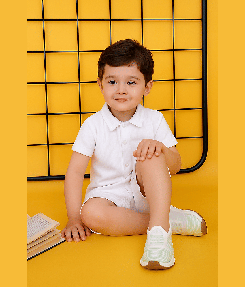 ALY JOHN Pack of 1 Baby Boys Cotton Shirt & Pants Set ( White )