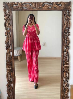 Stylish and Eye Catching Pink Co-Ord Set by GlamaStitch-S