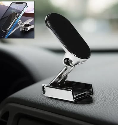 Rotating Magnetic Car Phone Holder in Metal (1 Pc, Folding)