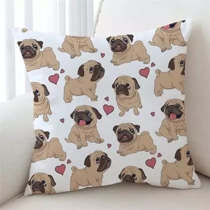 Arni Arts Lovely Pug Cute Cushion Cover 12x12 Inch
