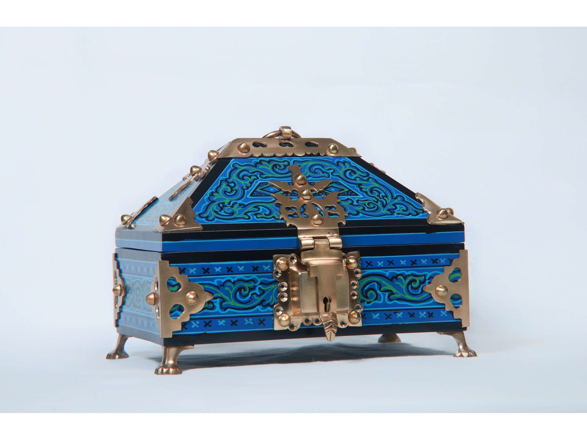 Handprinted Nettur Jewellery Box Traditional Wooden Storage Box (7 x 5 inch)
