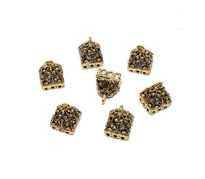 German Silver Metal Oxidize Gold Plated Handmade Jhumka/Jhumki Earrings Base for Jewelry Making. , MGBG-013-Per Packet of Approx 7 Pair (50 Gram) / 17X13 MM