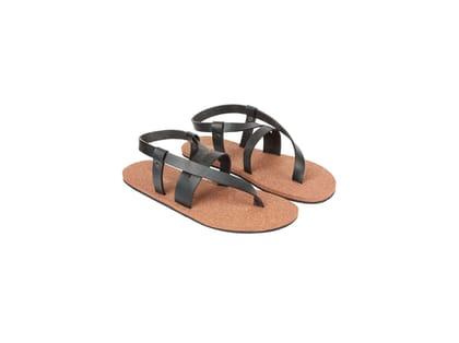 Paaduks Nuba Solo-Strap Waterproof Cork Brown Sandals - UK 6