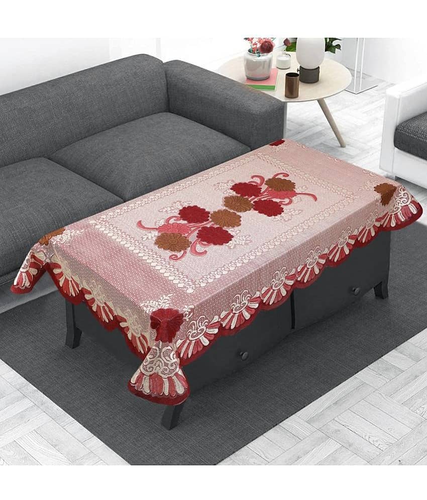 Embroidered Polyester 4 Seater Rectangle Table Cover ( 150 x 96 ) cm Pack of 1 Brown