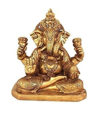 Arihant Craft� Hindu God Ganesha Idol Hand Craft Showpiece � 22.5 cm (Brass, Gold) Arihant Craft� Hindu God Ganesha Idol Hand Craft Showpiece � 22.5 cm (Brass, Gold)