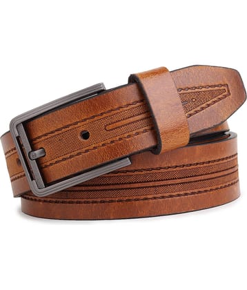 SUNSHOPPING - Tan 100% Leather Men's Casual Belt ( Pack of 1 )