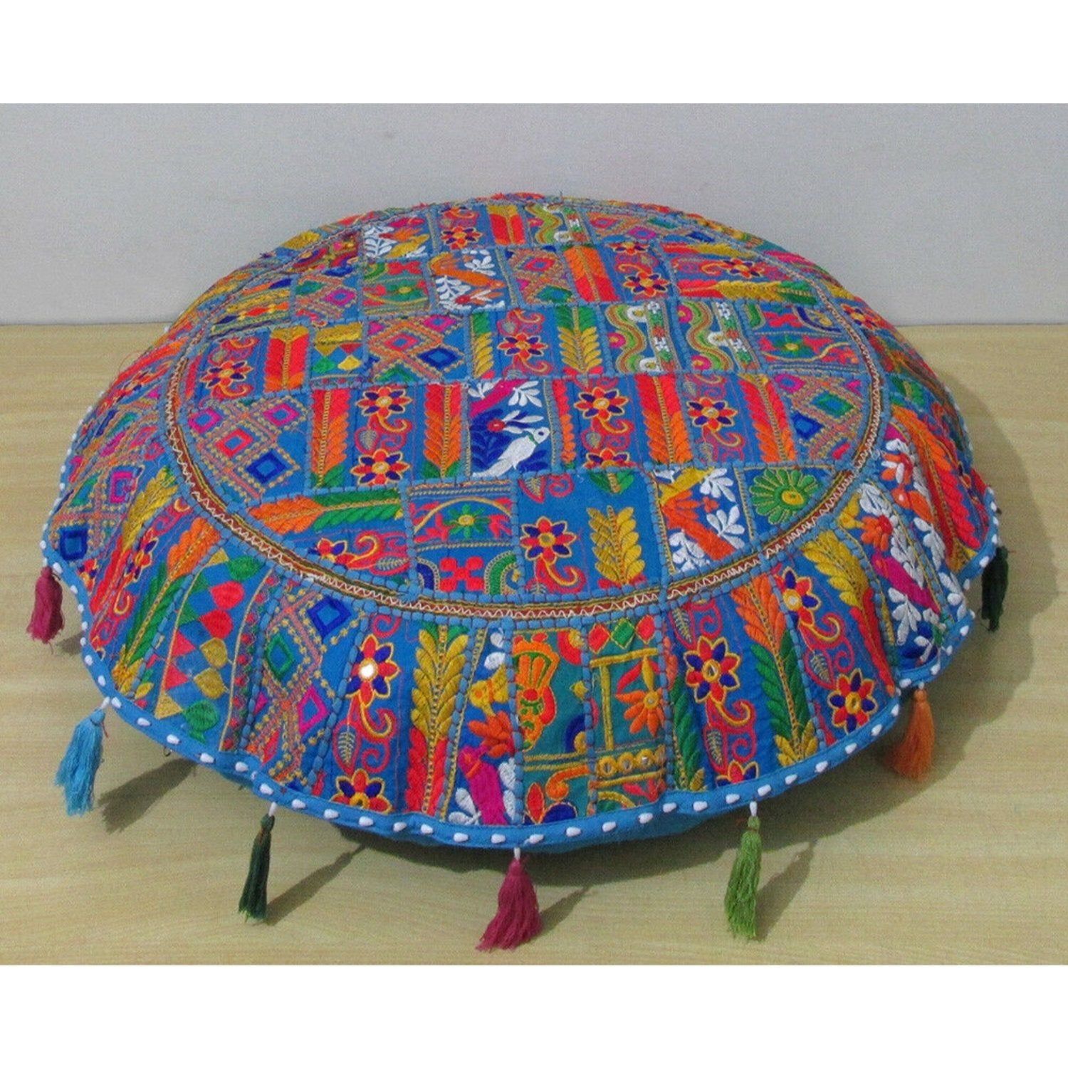 Khamma Ghani Soft Cotton Kantha Cushion Covers-Set of 2 / 18 Inch