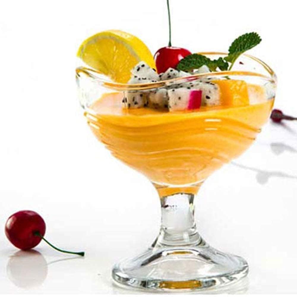 Ice Cream Bowls | Crystal Glass Cups | Sweets Serving Bowls use for Desserts, Milkshak, Fruit, Falooda, Coffee and Pudding Nuts | Pack of 6 |