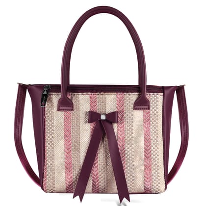 Purple Glamorous Faux Leather Handbag For Women And Girls HB23