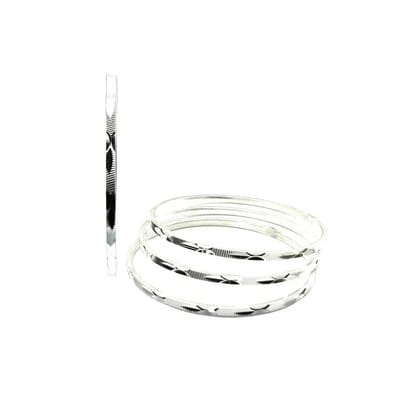 Karizmatic 925 Sterling Silver Bangles Bracelets (Churi) - 4pc Set-5.4 Cm (2.12 Inch) 2.2