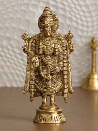 Golden Brass Handcrafted Tirupati Balaji Idol