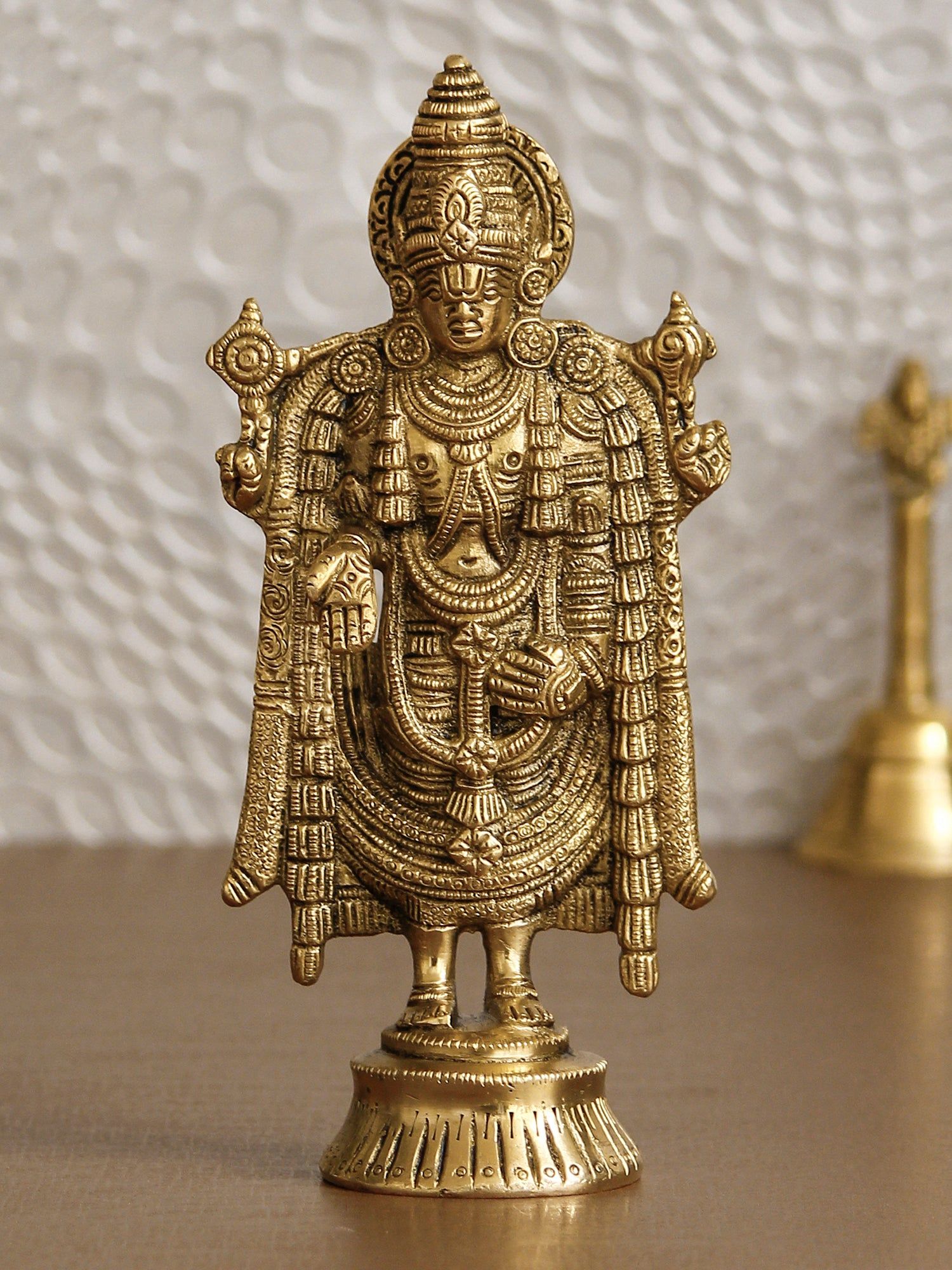 Golden Brass Handcrafted Tirupati Balaji Idol