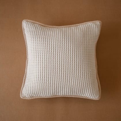 Pique Waffle Outline Cushion Cover-Pique Waffle-Natural