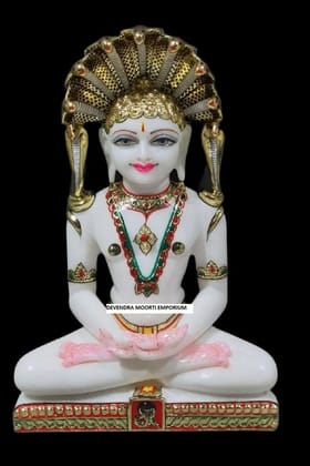 Beautiful Marble Parshwanath Bhagwan Statue, Home