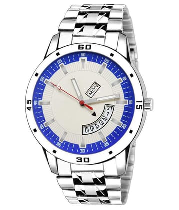 newmen 2035-BL Day and Date Stainless Steel Analog Mens Watch