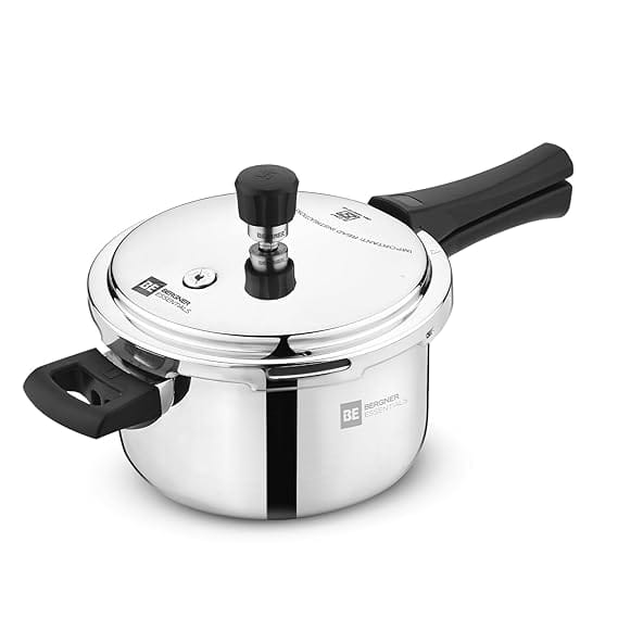 Bergner BE Essentials Tripro Triply Stainless Steel 3 Liters Outer Lid Pressure Cooker-3L