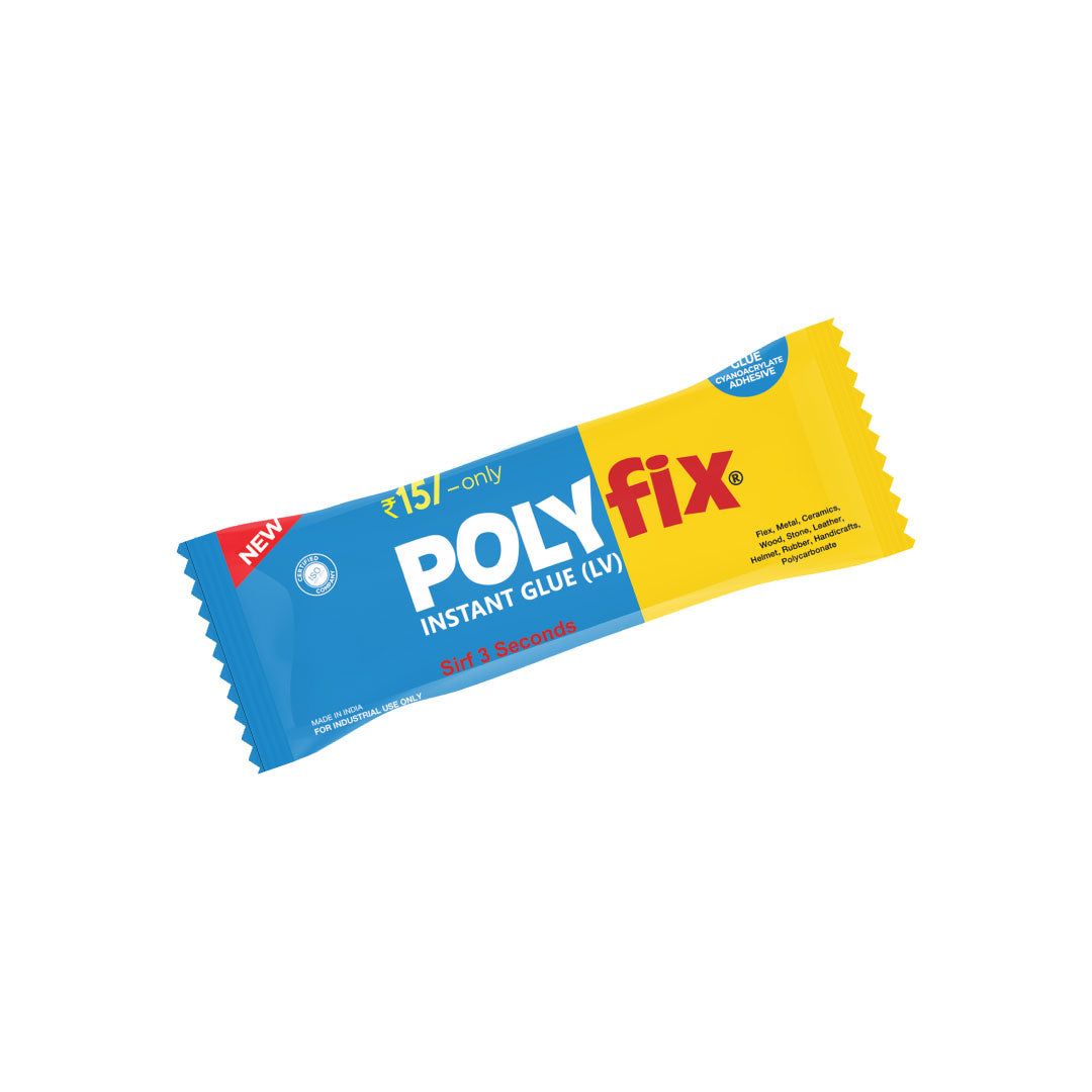 PolyFix Fast Bond Instant Glue: Clear, 50 Packets in 1 Bag - Ideal cyanoacrylate adhesive for repair, plastic bonding, ceramic pasting - 2g