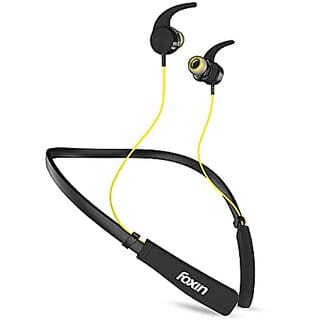 Foxin FoxBeat 130 Wireless Neckband with Enhanced Bass Up to 22H Playback Memory Card Slot Magnetic Metal Ear Buds Sweat Proof Bluetooth v5.0 Voice Assistant Made in India (Blazzing Yellow).
