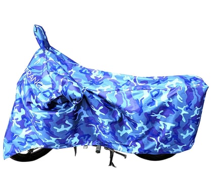 MotoTrance Jungle Bike Body Covers For TVS Victor GX - Interlock-Stitched Waterproof and Heat Resistant with Mirror Pockets-Blue