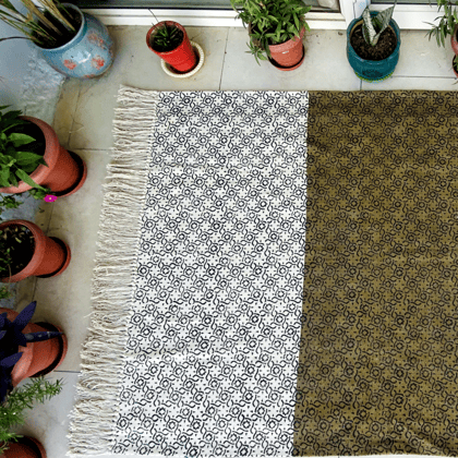 Green Tulip Rug-4X6 ft