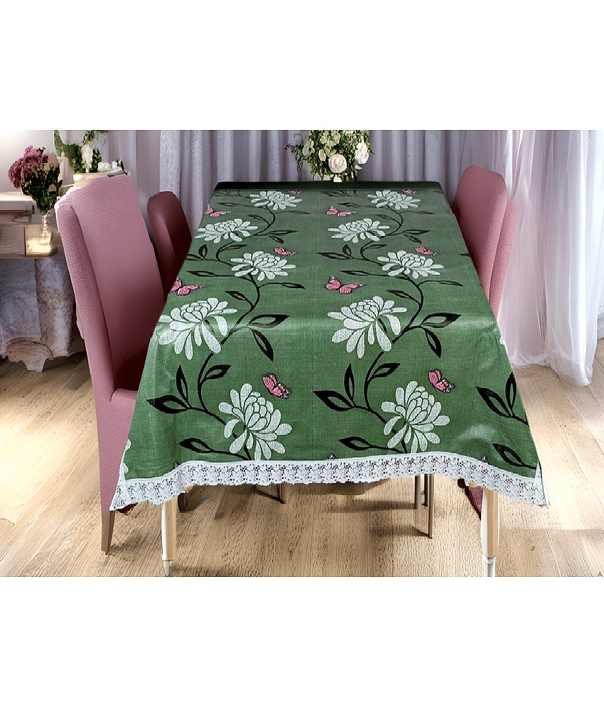 CreadCraft Printed PVC 4 Seater Rectangle Table Cover ( 150 x 105 ) cm Pack of 1 Multi