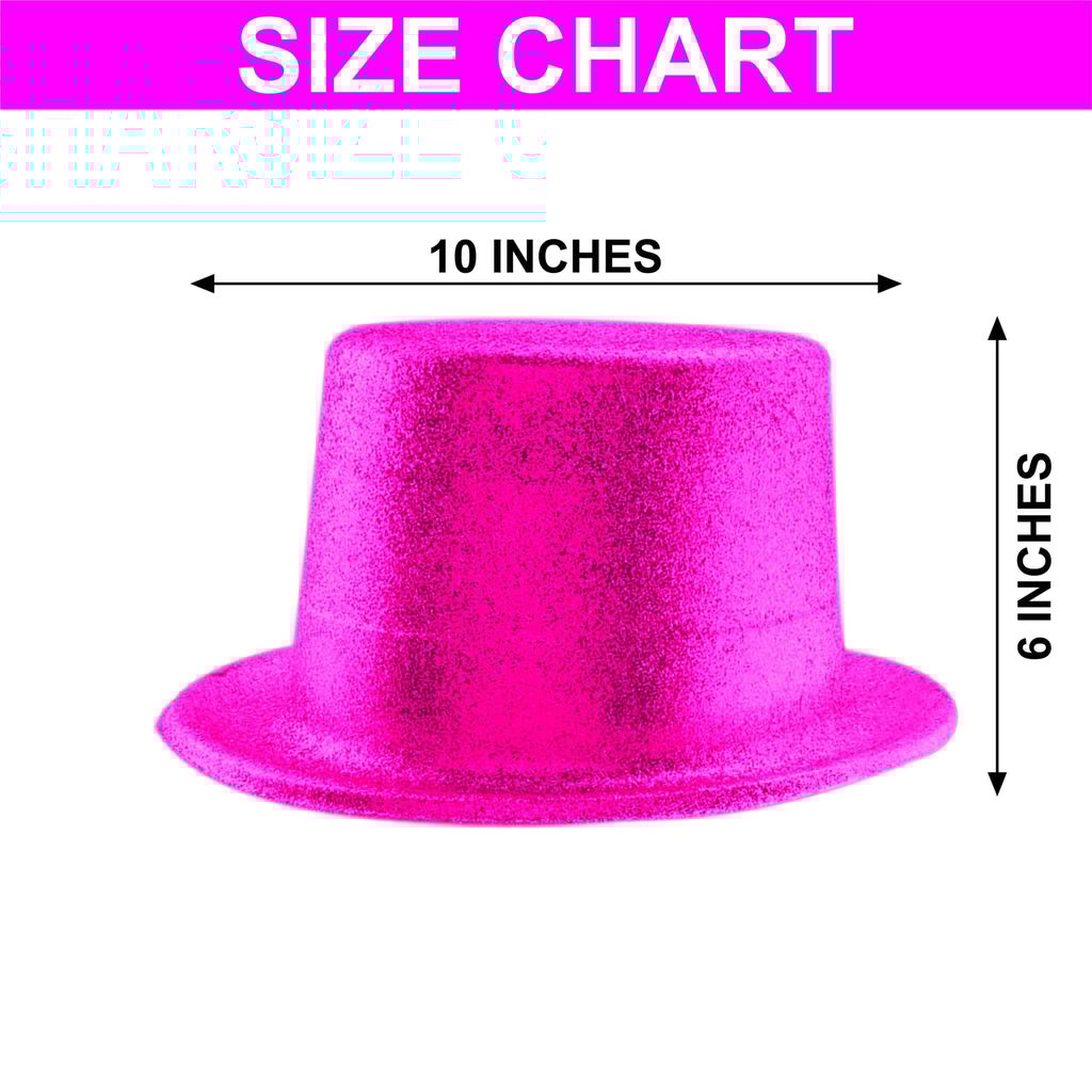 Glitter Top Hat Lrg. Pink