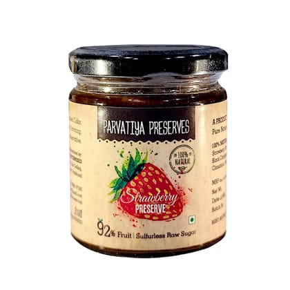 Parvatiya Preserves Exquisite Strawberry Preserve - 200g Jar of Rich, Naturally Sweet, and Fruity Goodness