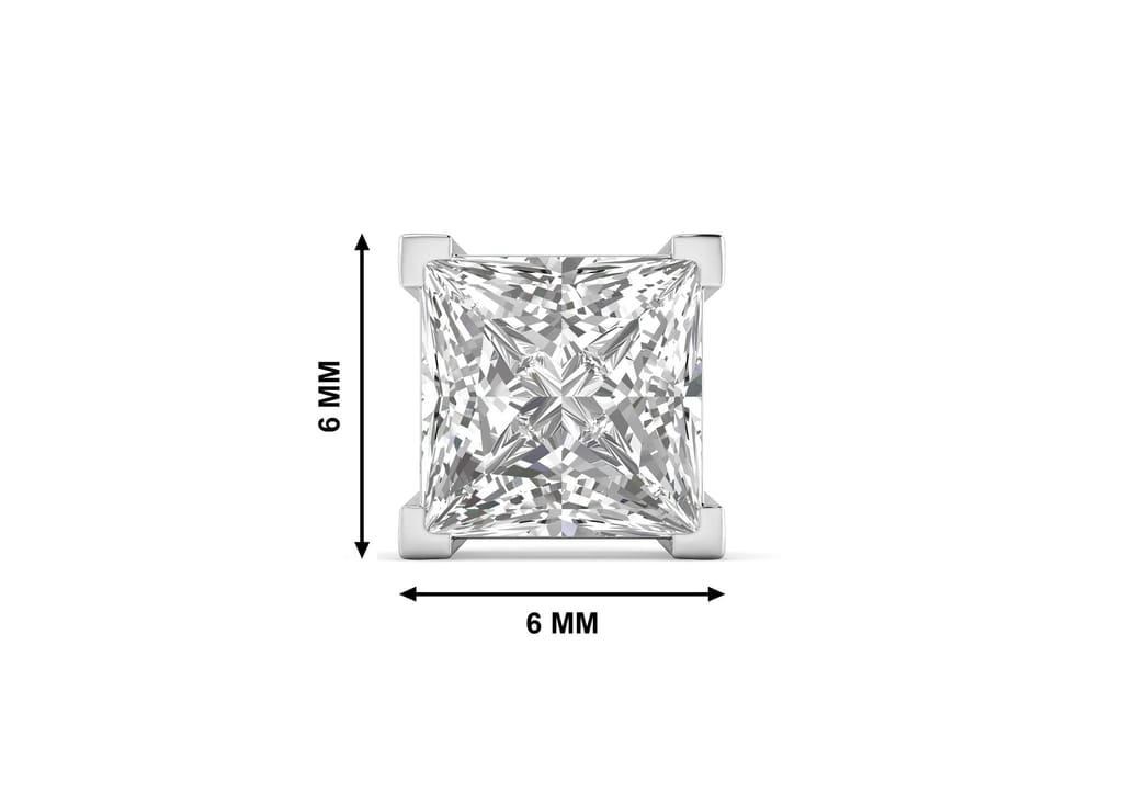 Princess Solitaire CZ Ear Stud For Him (1 Pc Only)