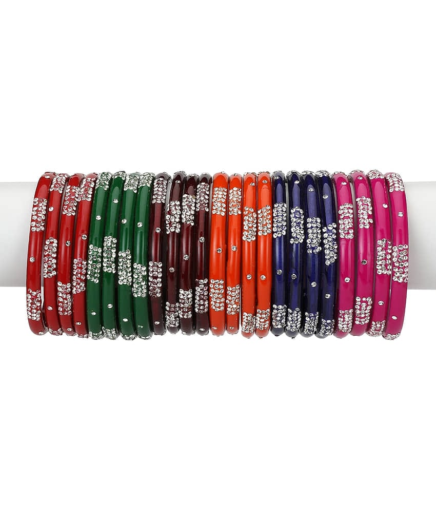 Afast Designer Matching Color Fashionable Bangle Set Combo Hand Decorative (Set Of 24) -SM 2.8