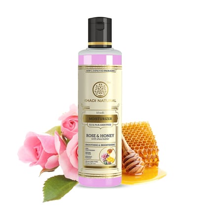 Khadi Natural Rose & Honey Moisturiser SLS & Paraben Free - 210ml Sale Khadi Natural Rose & Honey Moisturiser SLS & Paraben Free - 210ml Sale
