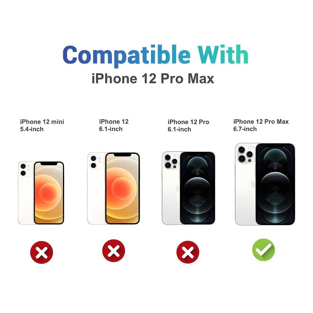 LIRAMARK Case with Apple iPhone 12 ProMax (6.1 inch) with Stand & Slider Camera Military