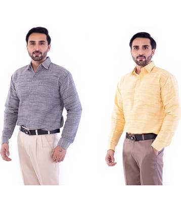 DESHBANDHU DBK - Multicolor Cotton Regular Fit Men's Formal Shirt (Pack of 2)