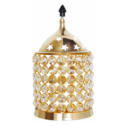 Brass Table Decor Oil Lamp Deep Jyoti No. 4  - Large Brass Deepak for Aarti Lighting, Height : 9 Inch (FMAS320 D)