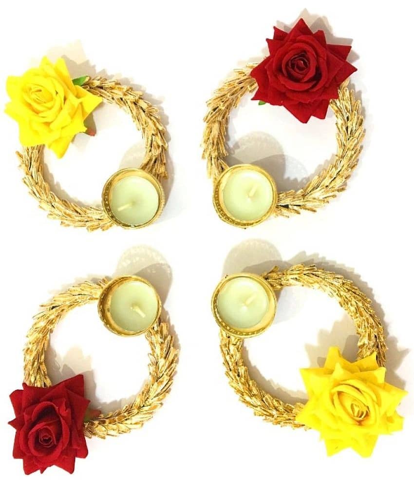 thrifkart Floor Brass Tea Light Holder - Pack of 1