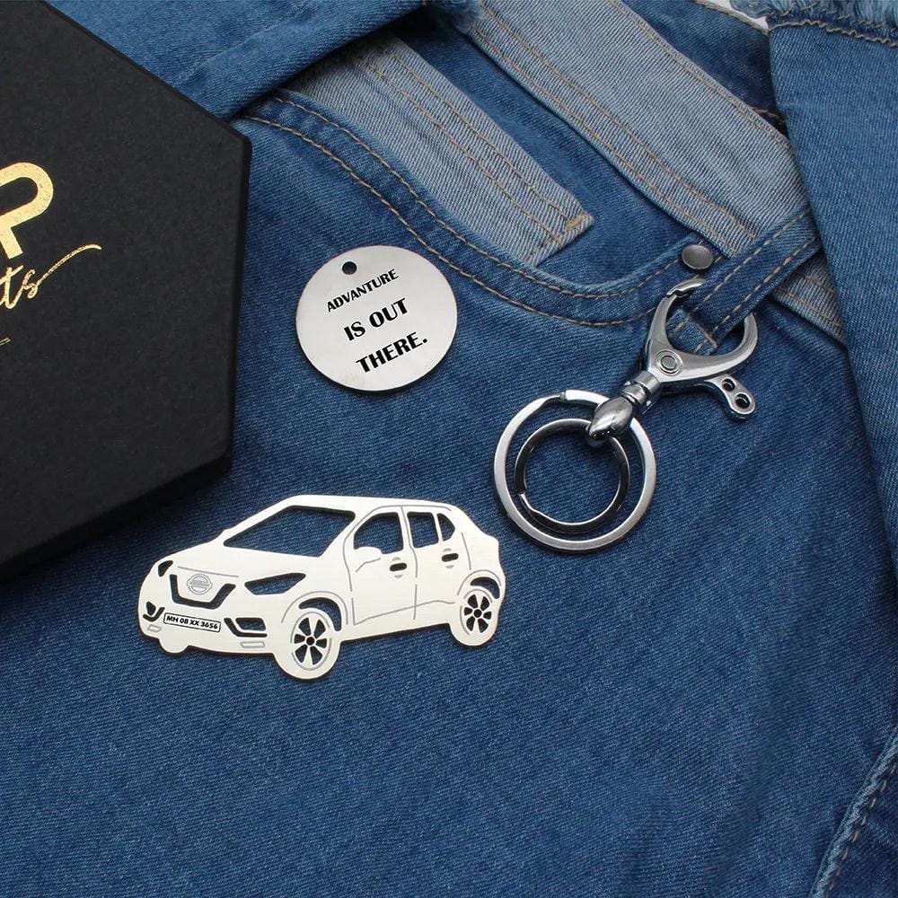 Nissan kicks Keychain-Side View / Silver